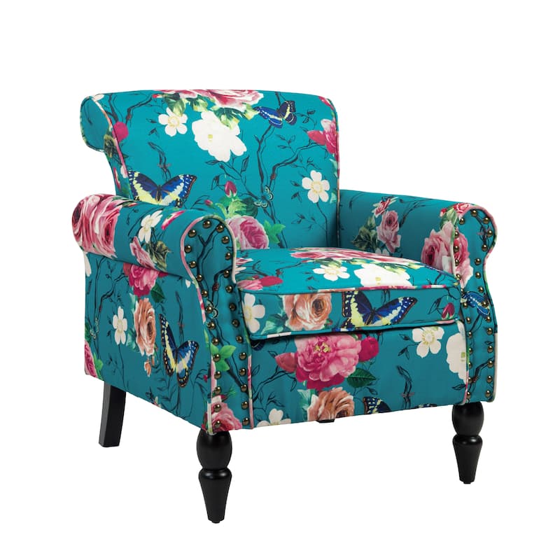 Mid-Century Modern Accent Chairs with Nailhead Trim