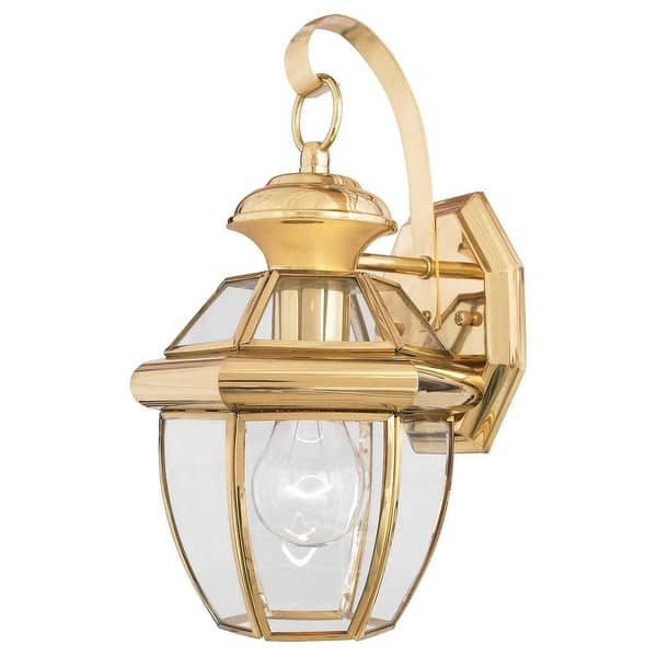 slide 1 of 1, Quoizel Newbury 7" Outdoor Hanging Light in Polished Brass Polished Brass