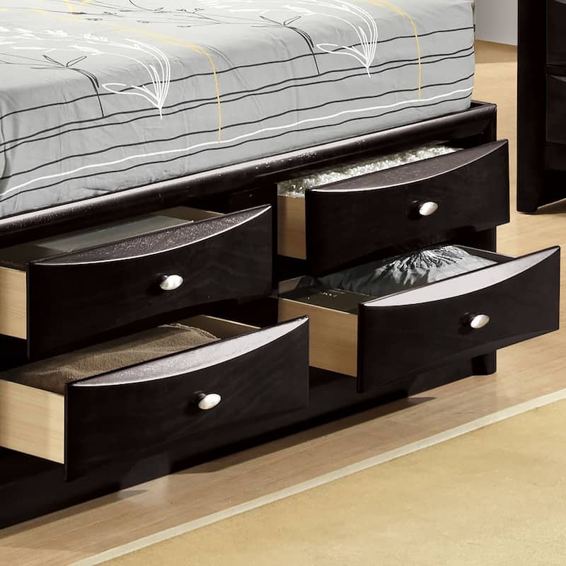 Furniture of America Brent Storage Platform Bed with Drawers and Bookcase Headboard