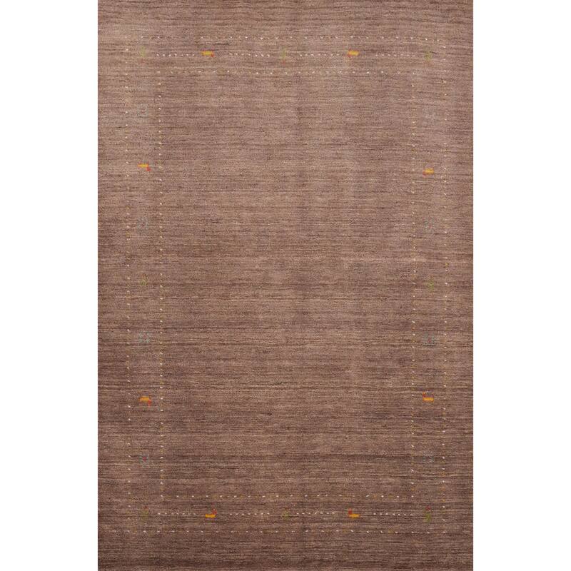 Hand Knotted Oriental 100% Wool Carpet Tribal Animal Pictorial Brown Gabbeh Area Rug - 7' 3'' X 5' 2''