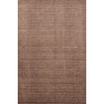 Hand Knotted Oriental 100% Wool Carpet Tribal Animal Pictorial Brown Gabbeh Area Rug - 7' 3'' X 5' 2''