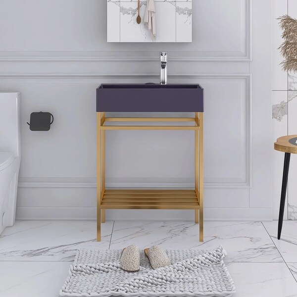 高品質の激安 W in. 24 x Bath Freestanding Sink Single H in. 34 x D in. 14 カーディガン
