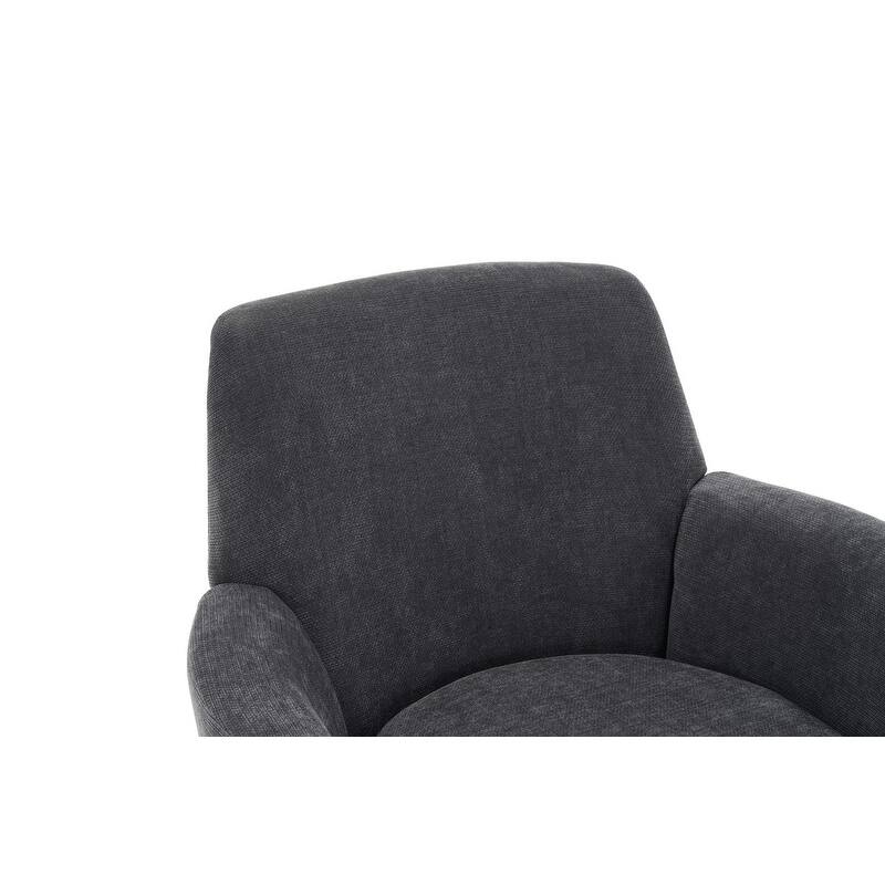 Sofa and Comfortable Swivel Barrel Chair with Gold Stainless Steel Base 