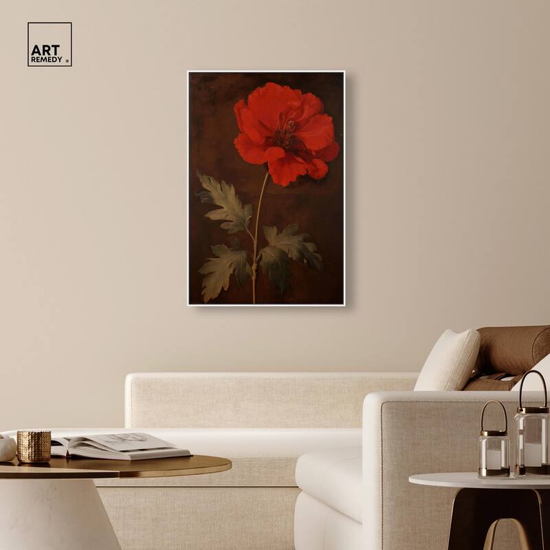 Flourish in Red I Canvas by Art Remedy
