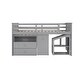 preview thumbnail 9 of 7, Gray Twin Pine Loft Bed with Storage Steps, Movable Desk, Drawers, Guardrail