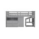 preview thumbnail 18 of 25, Twin Size Pine Wood Loft Bed with Storage Steps, Movable Desk with 5 Drawers, Full-Length Guardrail