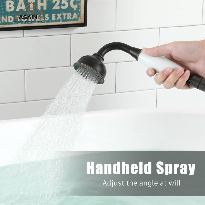 Freestanding 2-Handles Bathtub Faucet with Hand Shower