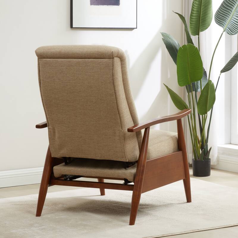 Taylor Wood Arm Push Back Recliner in Performance Fabric by Greyson Living