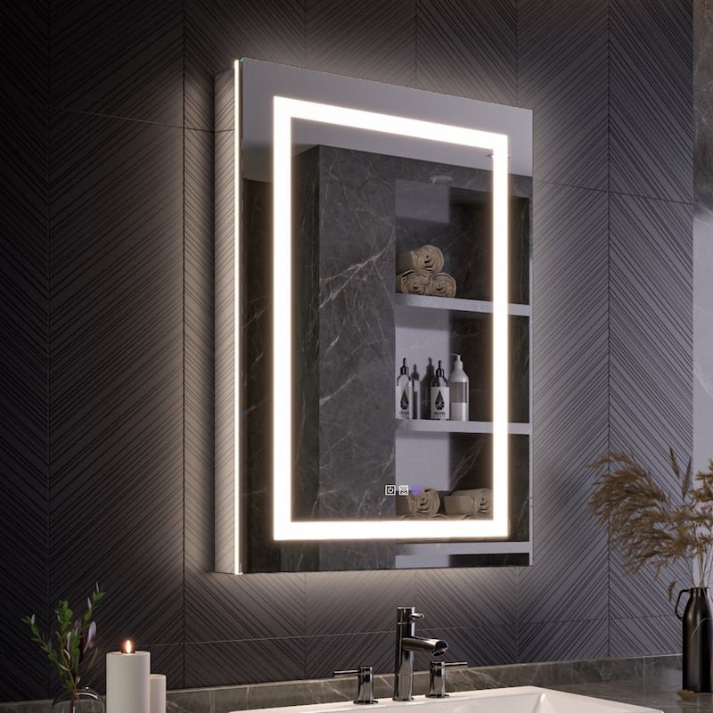 Modland 24"-42W x 36"H LED Medicine Cabinet Mirror with USB Charging,5x Magnifying Mirror - 24x36 - Left Door