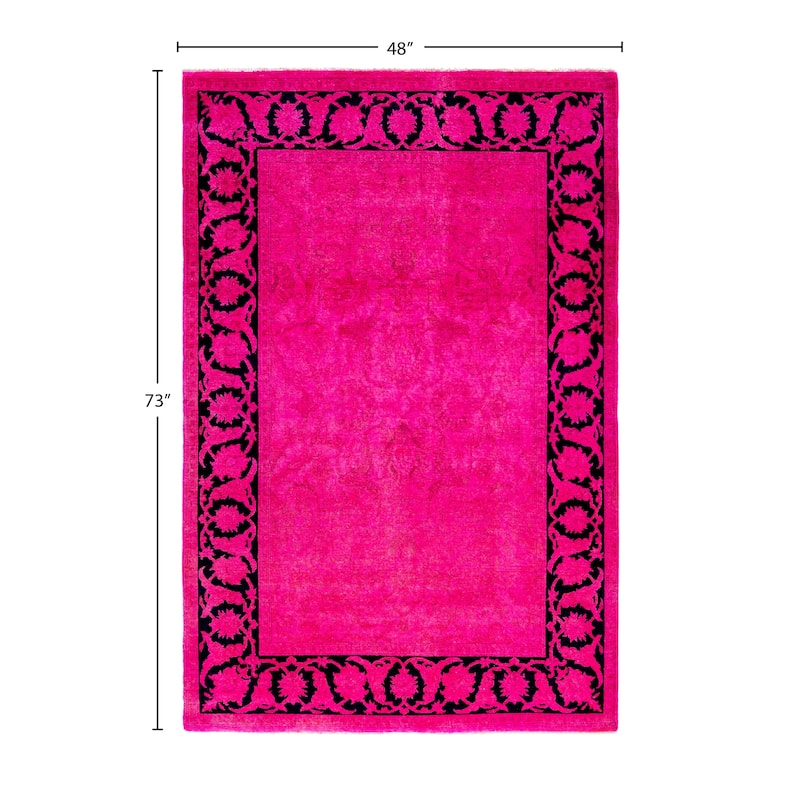 Overdyed One-of-a-Kind Hand-Knotted Area Rug - Pink - 4' 0" x 6' 1"
