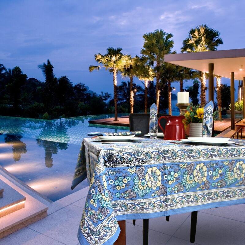 Luxuriant Floral Cotton French Country Tablecloth Collection