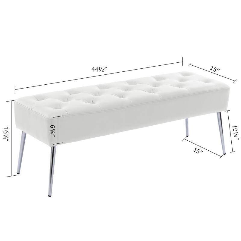 Modern 44" Length Button Tufted Bench