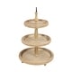 preview thumbnail 4 of 4, Light Brown Washed Wood 3 Tier Farmhouse Round Server Display Tray - 17 x 17 x 24Round