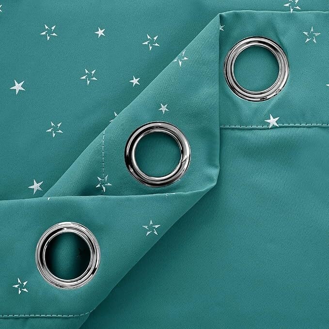 Silver Star Room Darkening Grommet Curtains 2 Panels
