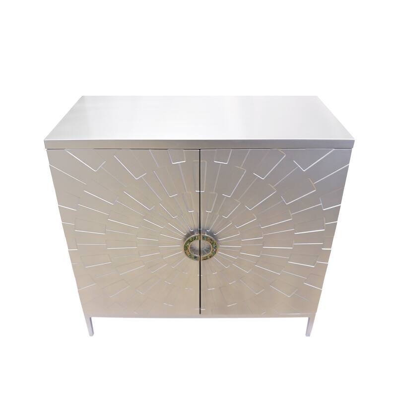 Pasargad Home Luna Home Bar Cabinets, Silver