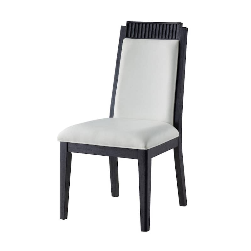 Mason Ivory and Black Solid Back Dining Side Chair (Set of 2)