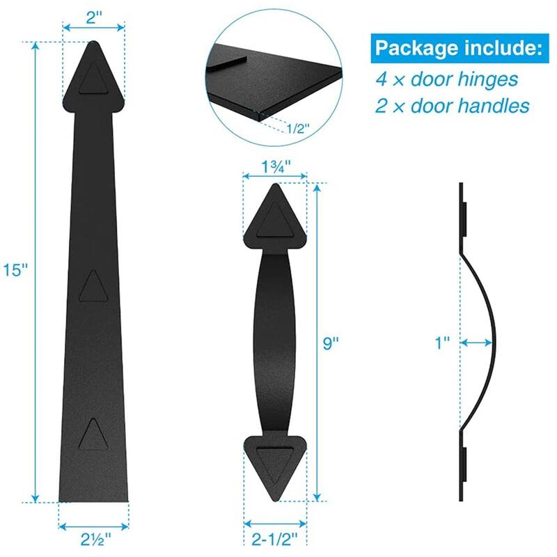WINSOON Garage Door Magnetic Decorative Hardware Couch House 6 Pieces, Black Finish, Arrow Style