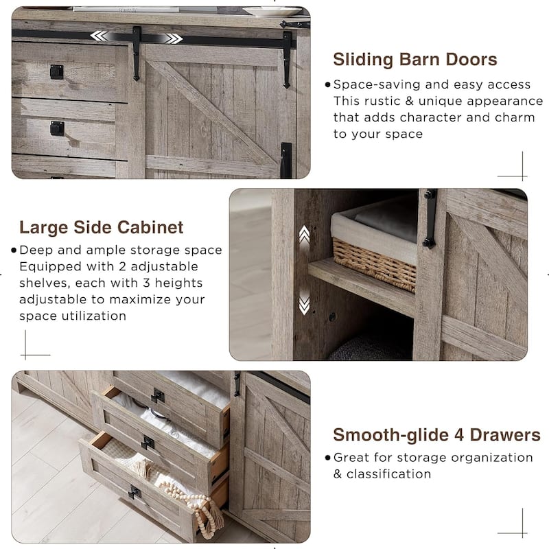 Farmhouse Dresser, Chest of Drawer, Dresser TV Stand, Storage Dresser