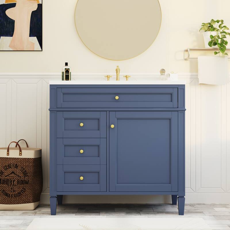 30" Bathroom Vanity with Single Sink - Blue