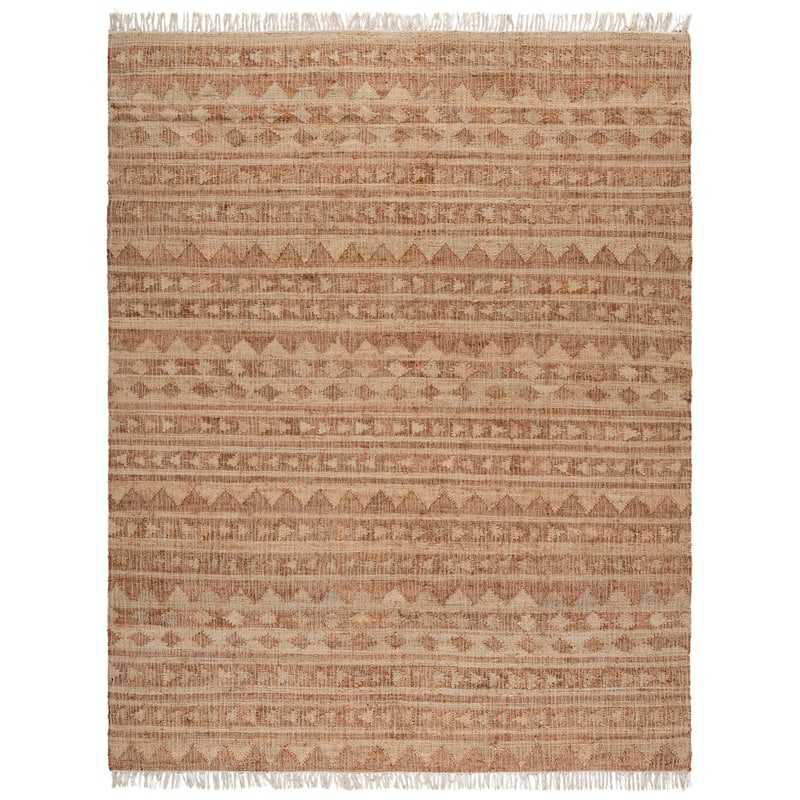 SAFAVIEH Handmade Kilim Antjelina Bohemian Jute Fringe Rug - 9' x 12' - Natural/Rust