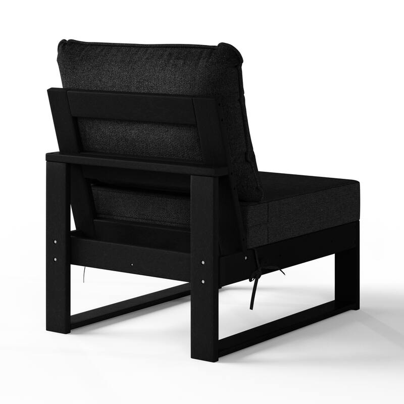 Endless Patio Deep Seating Armless Chair with Black Frame