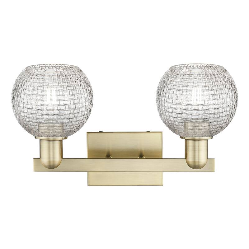 Innovations Lighting Endless Possibilities Arcadia - Athens - 2 Light 17" Basketweave Bath Vanity Light