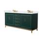 Option Green / White Cultured Marble Top / Satin Bronze