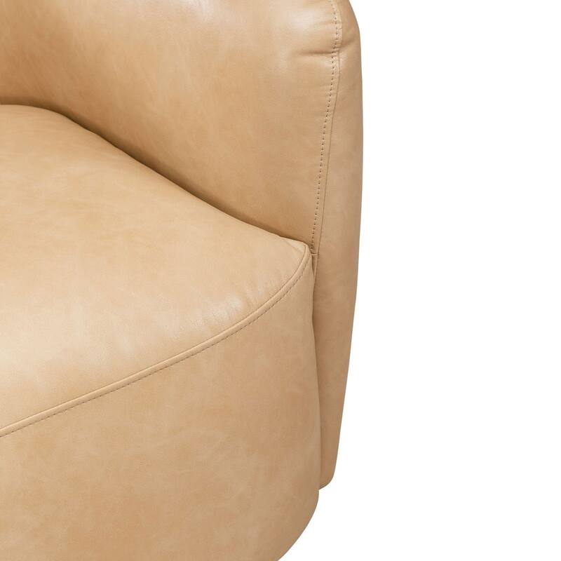Liberty Furniture Donovan Leather Upholstered Swivel Accent Chair - Tan - Width 36" x Depth 33" x Height 28"
