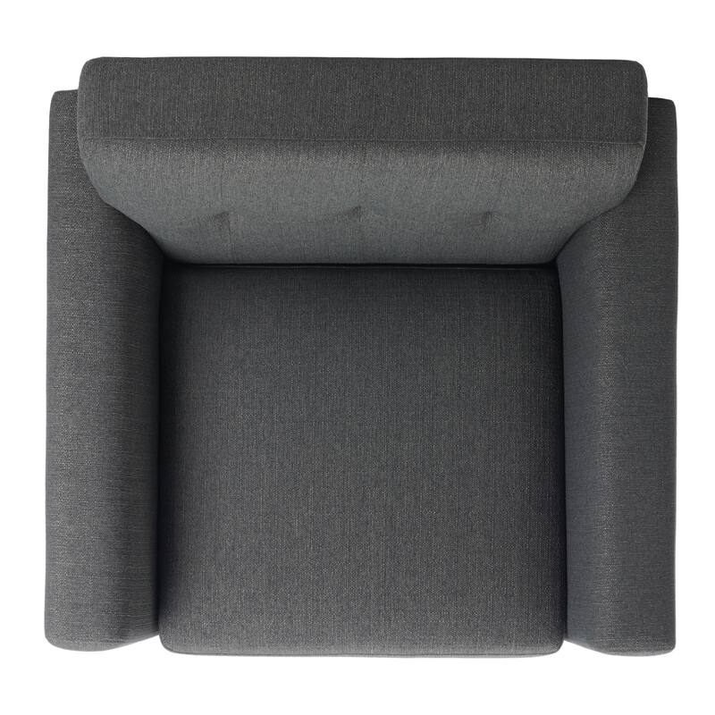 SAFAVIEH Couture Sieglinde Mid-Century Modern Tufted Arm Chair - 35" W x 33.1" L x 32.7" H - 35Wx33Dx33H
