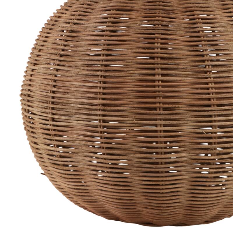Woven Table Lamp Coastal Fabric Shade for Bedroom Office - 23" Ivory - 17" x 17" x 23"