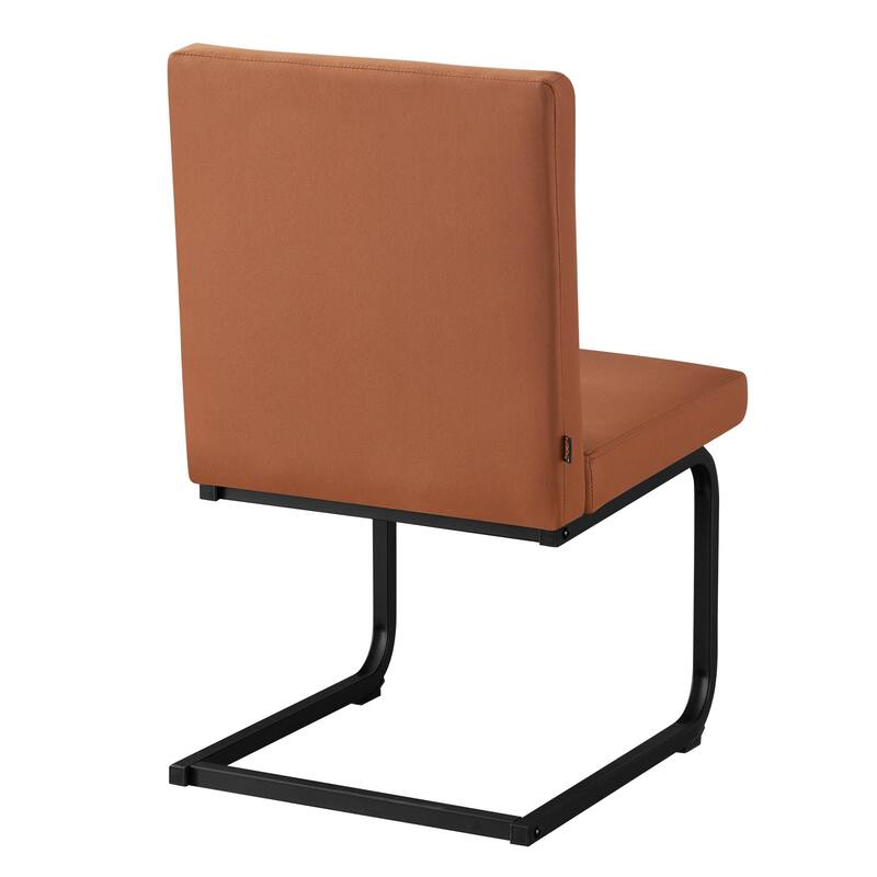 Modern 2 Piece Armless Dining Chairs with Metal Legs, Upholstered for Dining Room Kitchen Bedroom Living Room