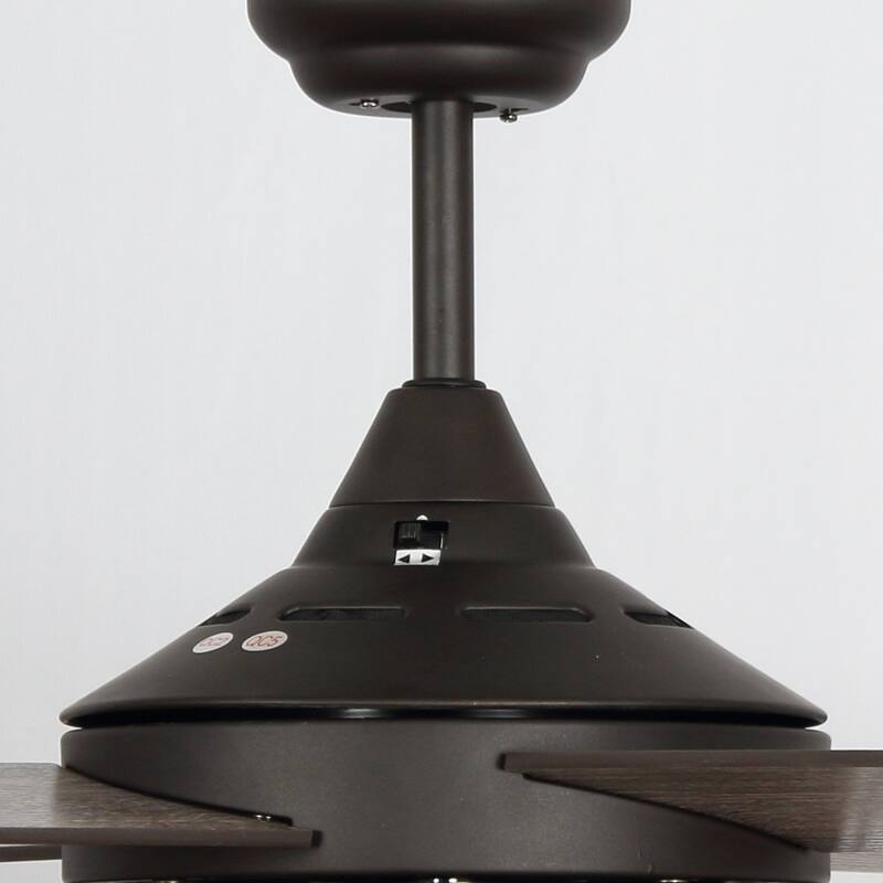 Farmhouse 4-Blade Oil Rubbed Bronze Glass Shade Ceiling Fan with Remote and Light Kit - 52-in W x 17.6-in H