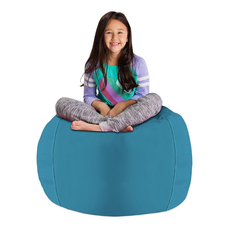 Kids' Stuffed Animal Storage Bean Bag Chair Cover or Toy Organizer