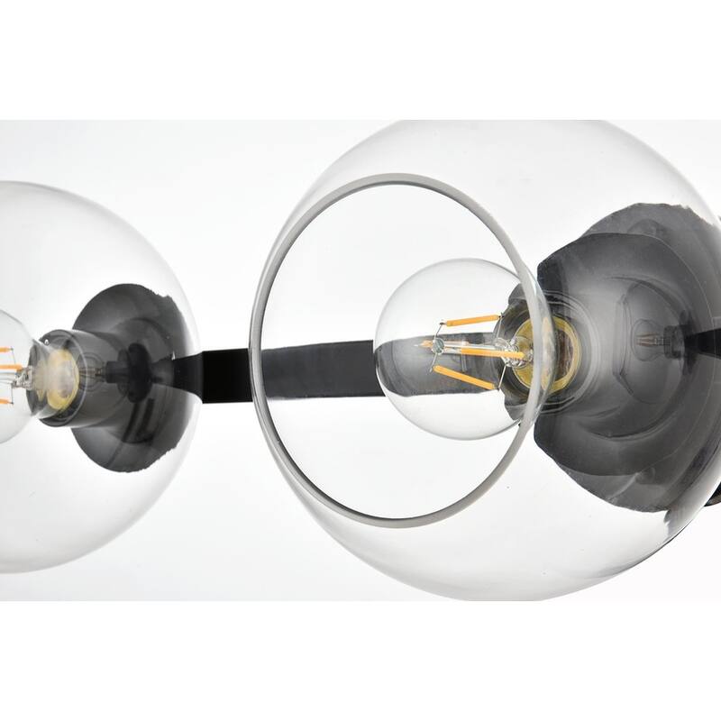 Roger 1 Light Black and Clear Bath Sconce