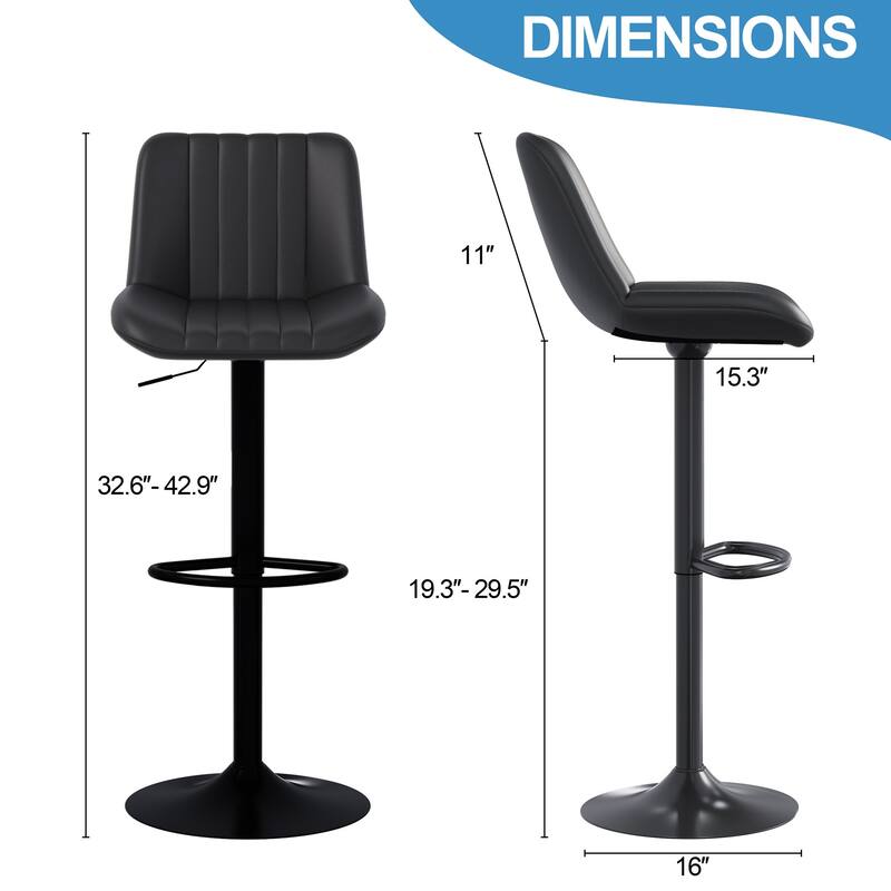Bar Stool Set with 360° Swivel, Modern Kitchen & Home Bar Seating