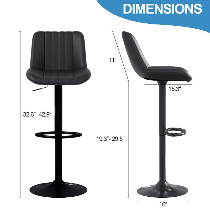 Bar Stool with 360° Swivel - Modern Kitchen & Home Bar Seating，Set of 2