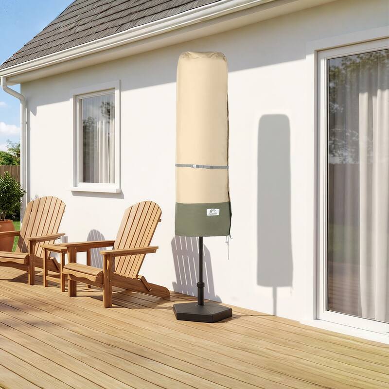 Aoodor Heavy Duty Patio Umbrella Cover for 8-11ft Double-Sided Umbrella