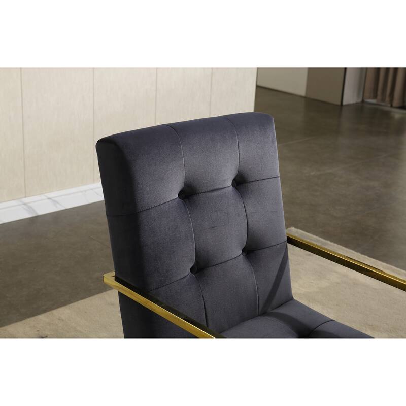 Modern Velvet Kitchen Dining Chair with Cushion, Backrest, Stainless Steel Legs for Dining Room Kitchen Living Room Bedroom