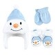 preview thumbnail 2 of 0, Hudson Baby Infant Boy Trapper Hat, Mitten and Bootie Set, Snowman 12-18 Months - Snowman