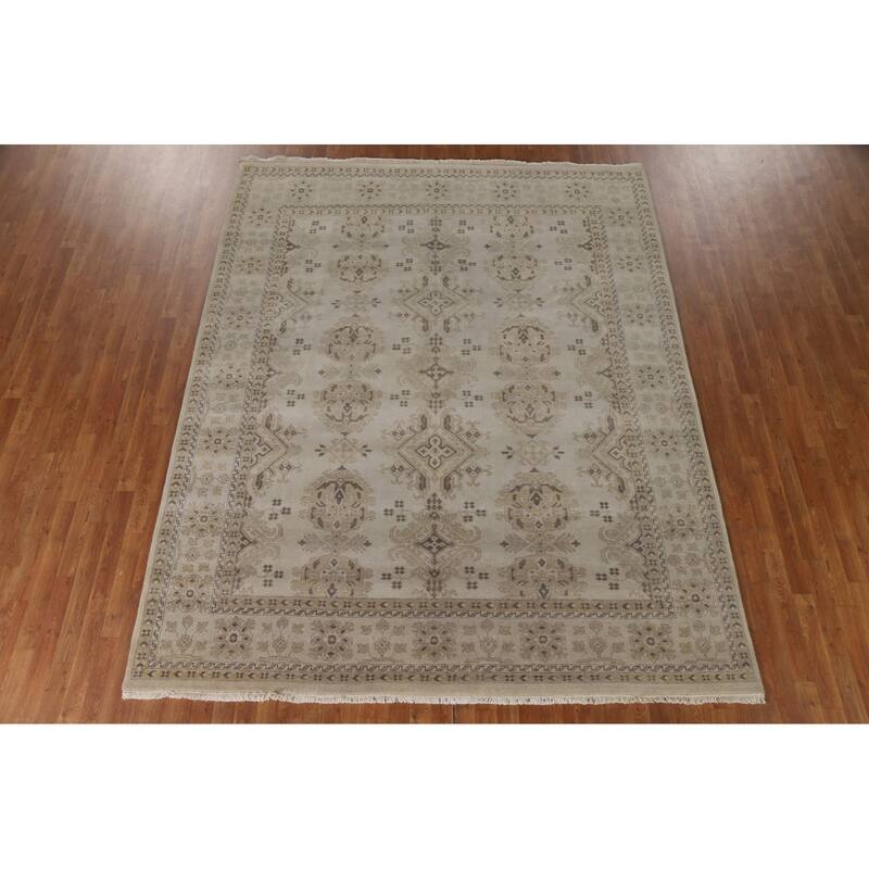 Oushak Living Room Area Rug Handmade Wool Carpet - 8'1"x 10'0"