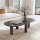preview thumbnail 1 of 13, Kali Oval Mango Wood Coffee Table by East at Main Brown