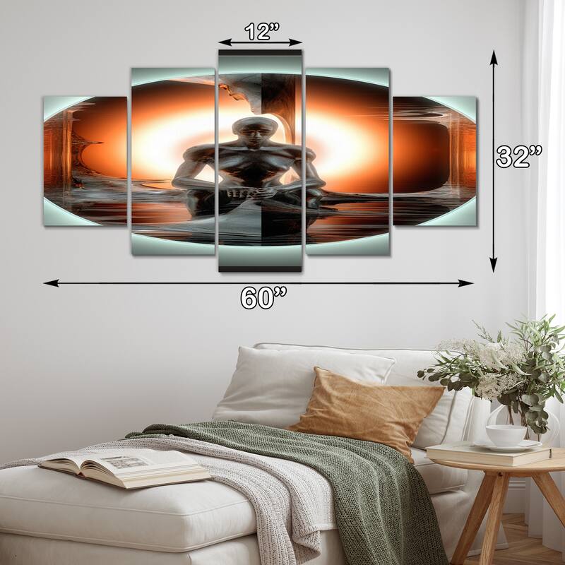 Designart "Cityscape Collage V" Abstract Collages Multipanel Wall Decor set