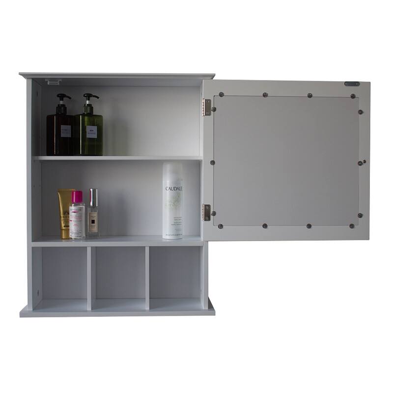 Three Compartment Storage Bathroom Cabinet - Espresso/White