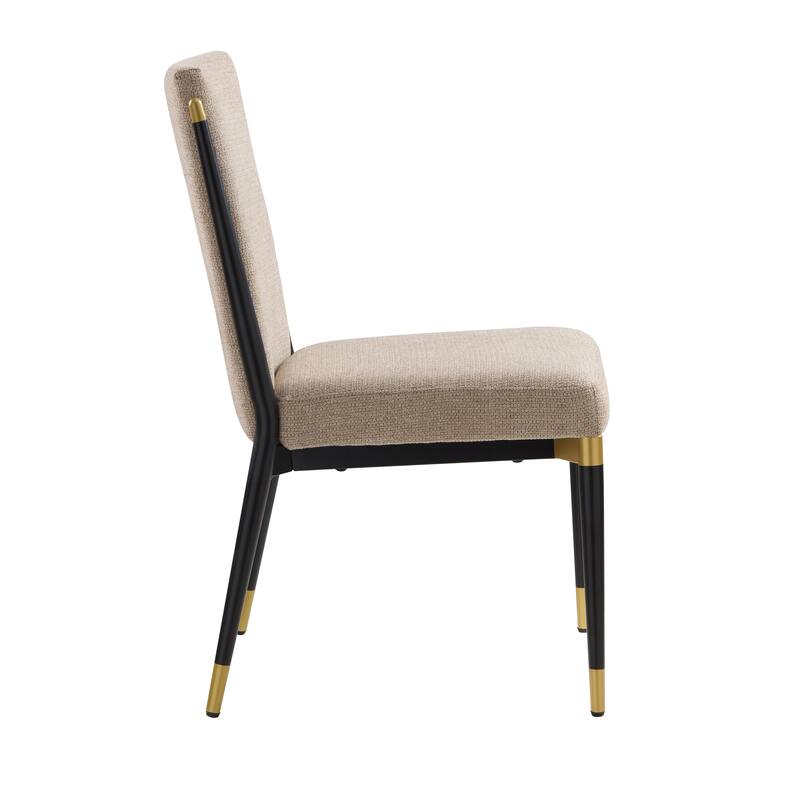 Christopher Knight Home - Modern Upholstered Metal Base Dining Chair with Solid Back (Set of 2)