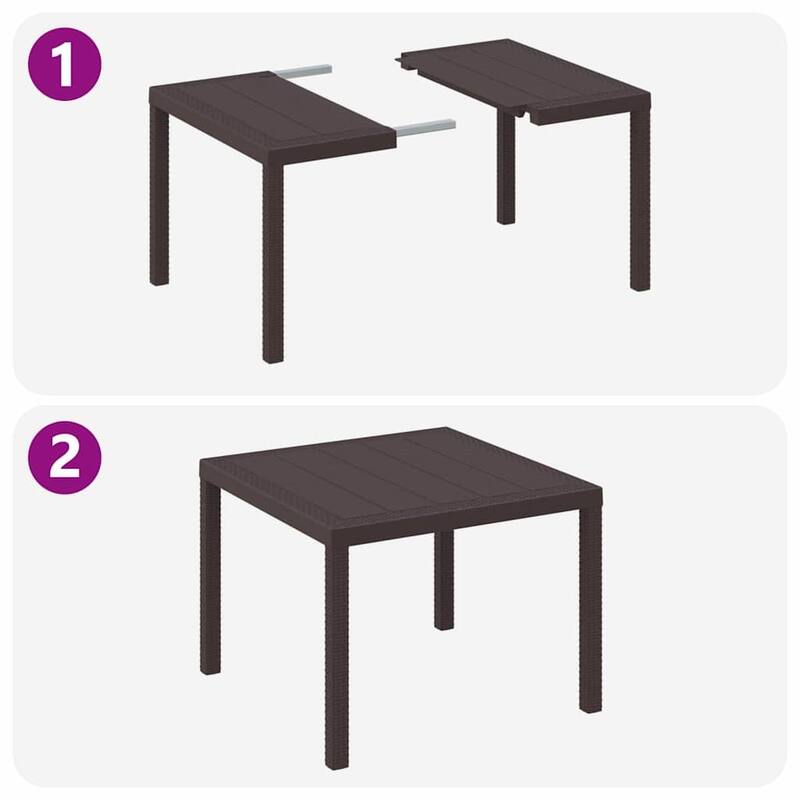 vidaXL Garden Table Anthracite/Brown poly rattan