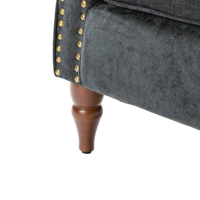 Indiges Comfy Upholstered Accent Armchair with Tufted Back Set of 2 for Bedroom Reading Office