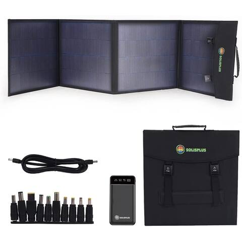 100 Watt Portable Solar Panel for Camping with Power Bank - 15 x 1.6 x 15.7 inches