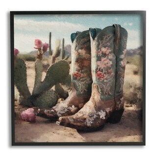 Stupell Cowgirl Boots in Desert Framed Giclee Art Design by LSR Design ...