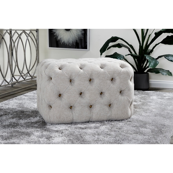 Beige MDF Vintage Ottoman 19 x 28 x 19 - 28 x 19 x 19. Opens flyout.