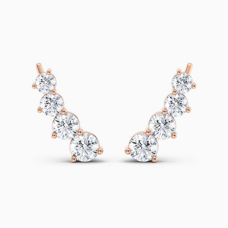Auriya 1 1/2ctw Round Lab Grown Diamond Climber Earrings 14-karat Gold (E-F, VS1-VS2)